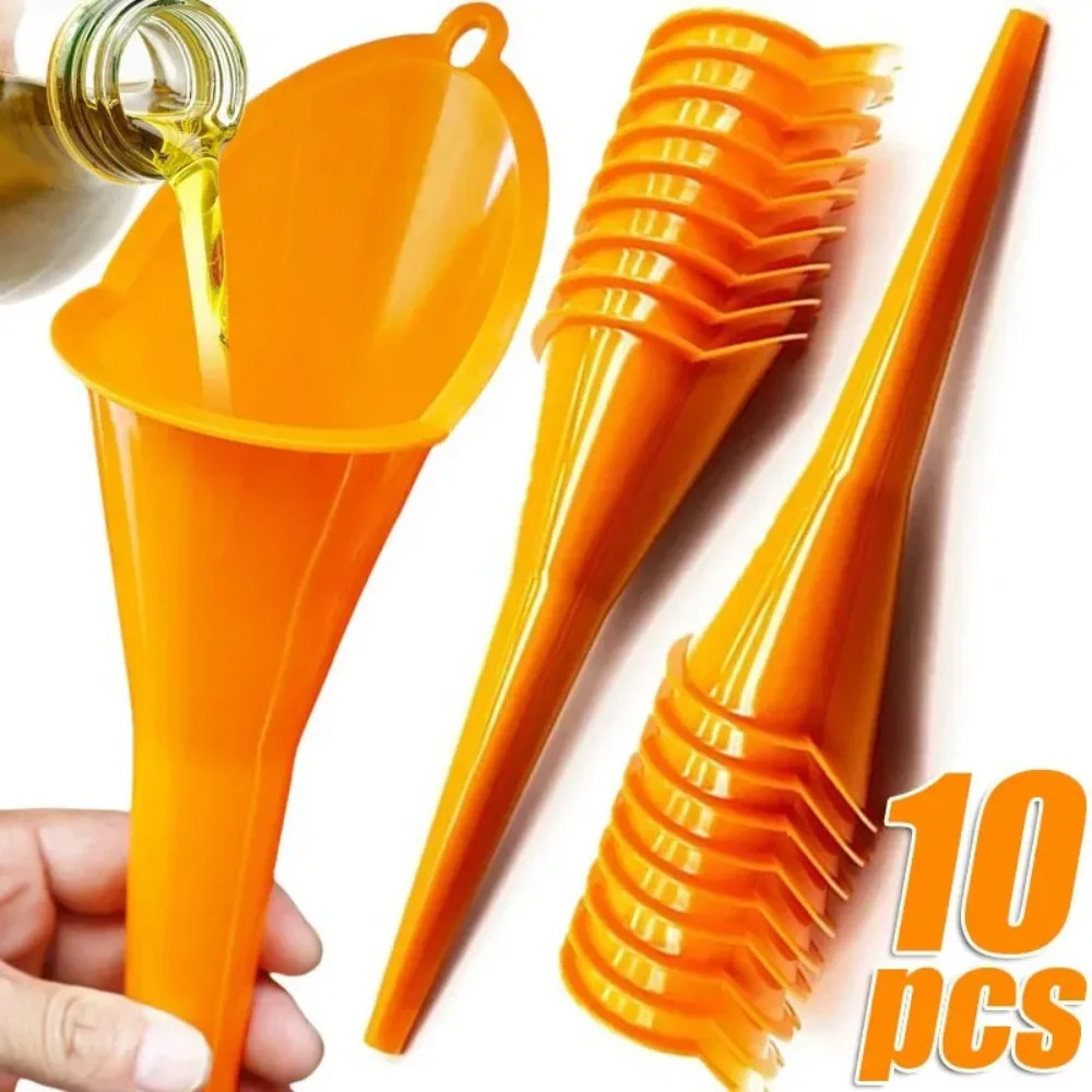Anti Splash Long Stem Plastic Oil Funnel for Car Motorcycle Fuel Gas Filling Sui