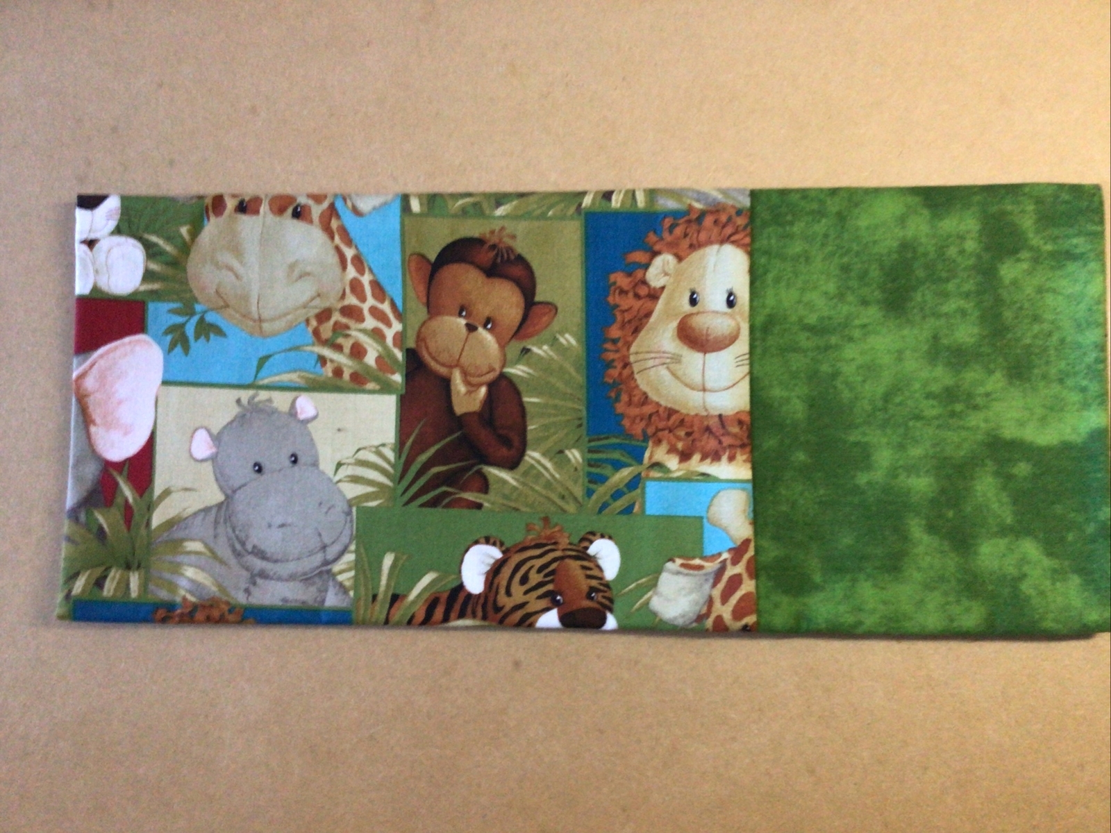 Handmade, Jungle Theme, Standard Pillowcase,Lion,Tiger,Hippo,Monkey, Elephant