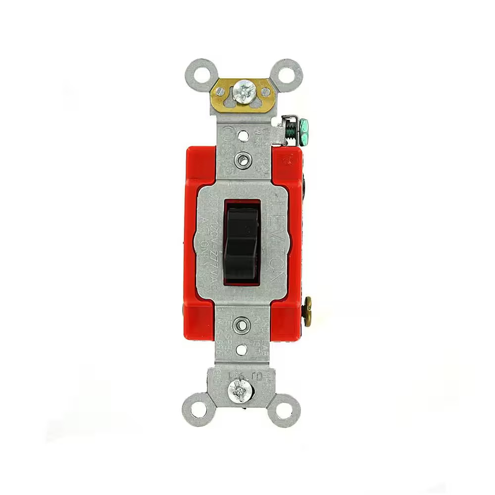 20 Amp Industrial Grade Heavy Duty 4-Way Toggle Switch, Black 1224-2E