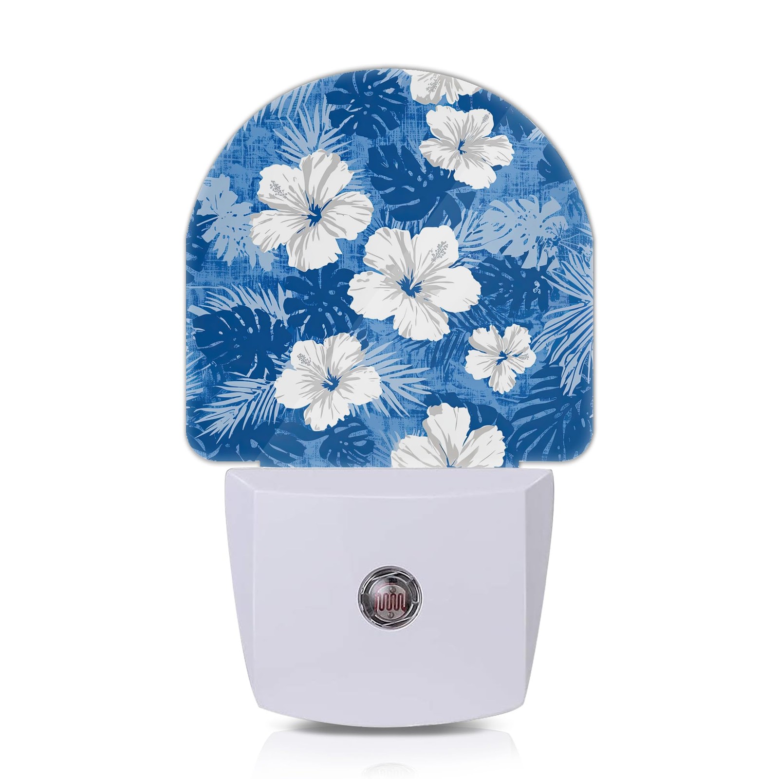Hawaiian Hibiscus Night Light,Palm Leaf Plug into Wall Nightlights with Dusk ...