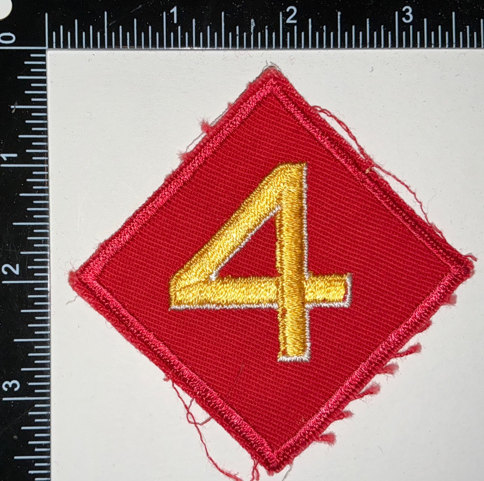 WWII USMC US Marine Corps 4th Division TWILL Patch