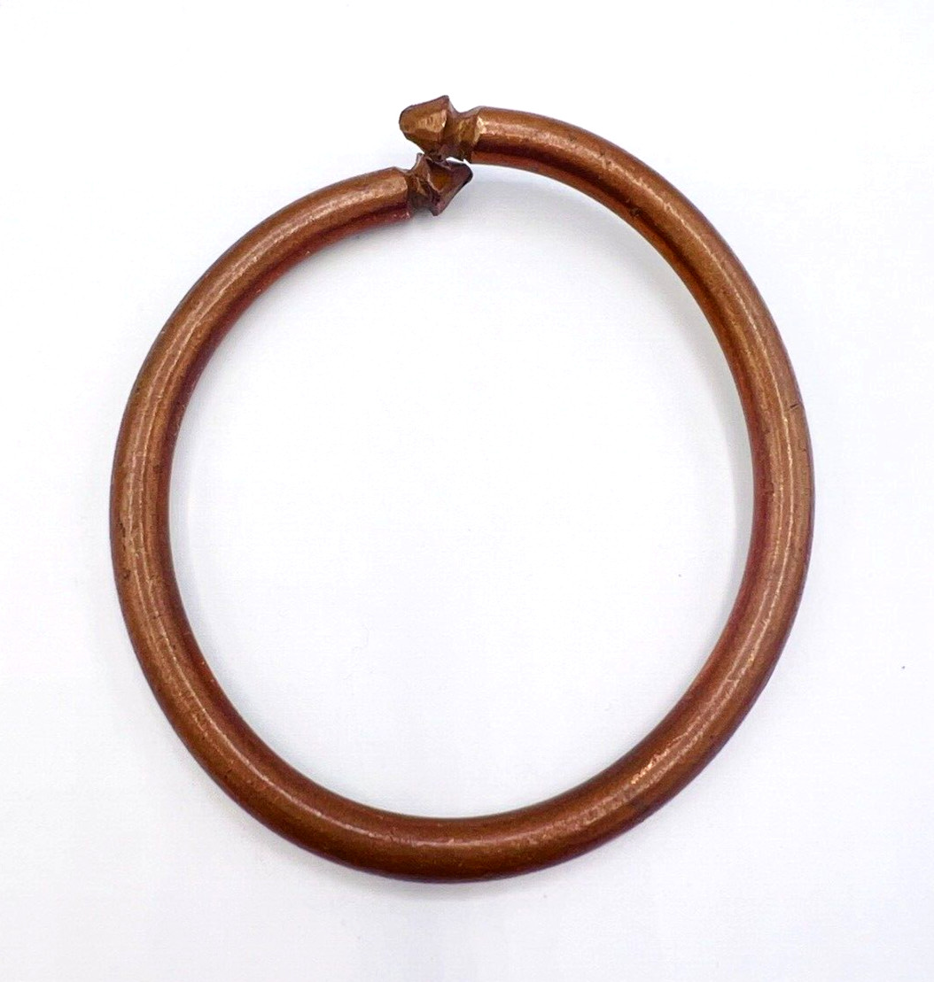 Handcrafted Brutalist Shabby Chic Copper Bangle Bracelet