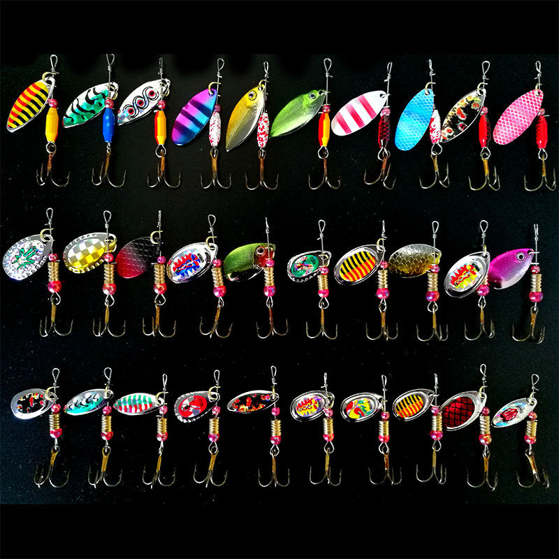 30pcs Sparkling Sequins Fishing Lure Realistic Metal Bait Spinnerbait