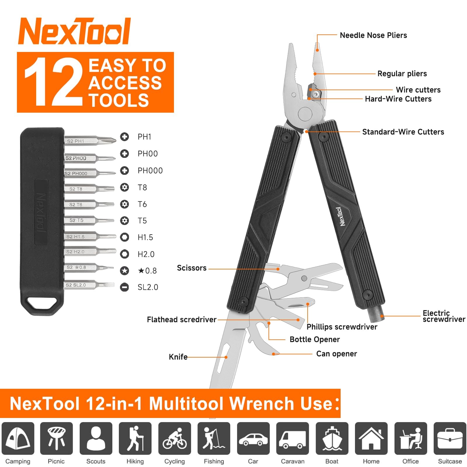 Gemini, Multi Tool, Multitool with Screwdriver, Needle Nose pliers, Scissors ...