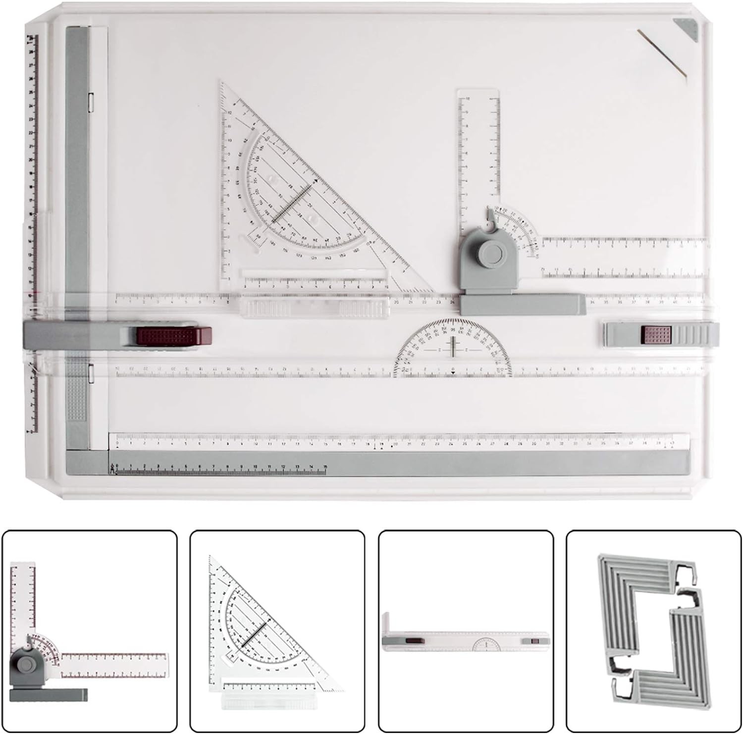 JILoffice A3 Drawing Board, Lightweight Multi-Funtion Drafting Table White
