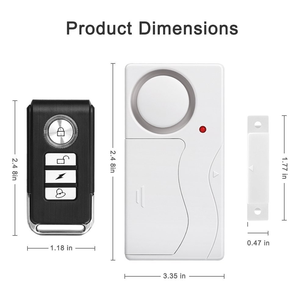 White Simple Department Security Window 2 Alarm Sensitive Trigger Strong Signal