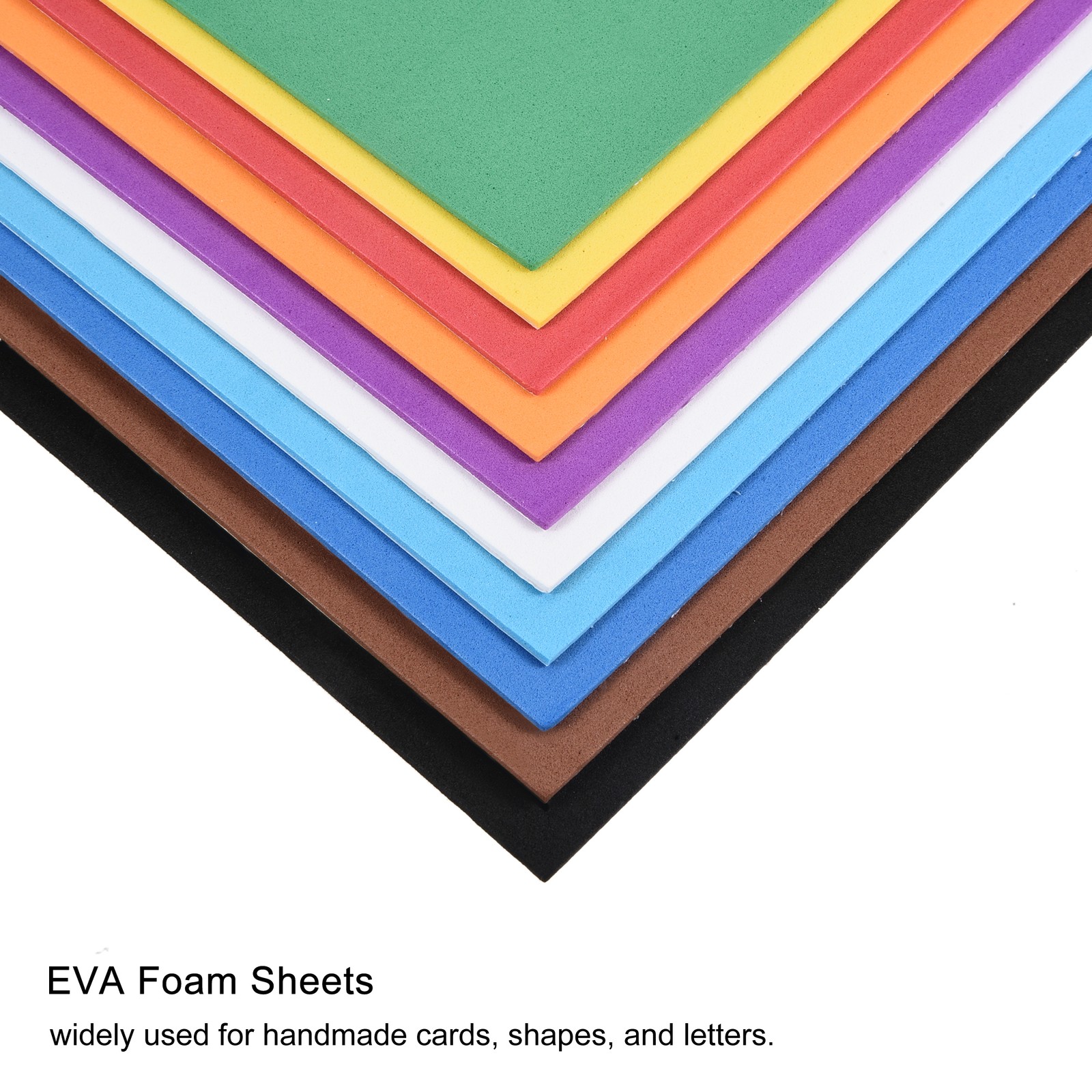 10pack Multicolor EVA Foam Sheets Self Adhesive 7.8 x 11.8 Inch 1.8mm Thickness