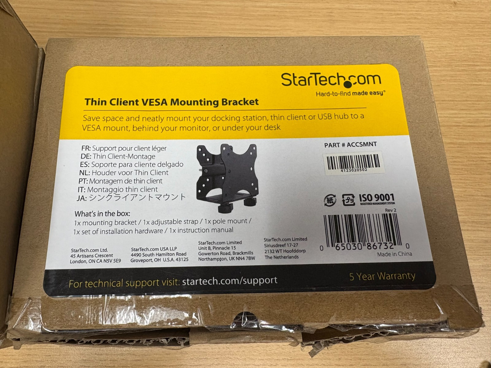 StarTech Thin Client Mount VESA Wall Mounting Bracket  |  Black (P/N: ACCSMNT)