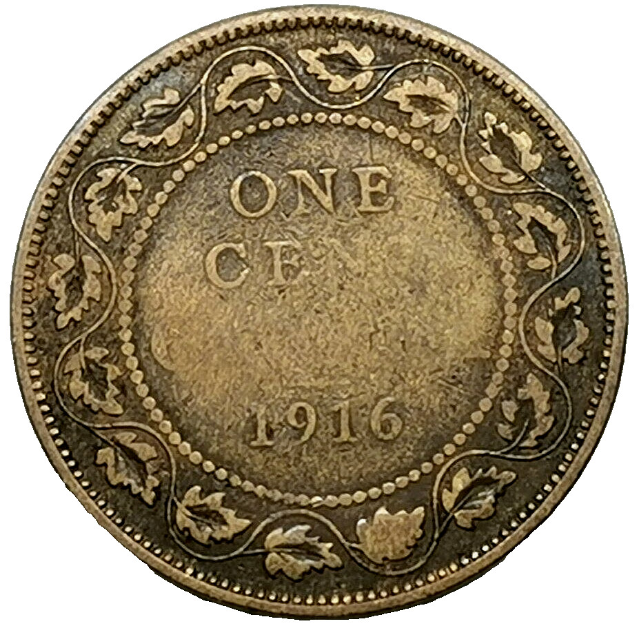 Error George V / Wreath of leaves 1 cent 1916 CANADA (719H)