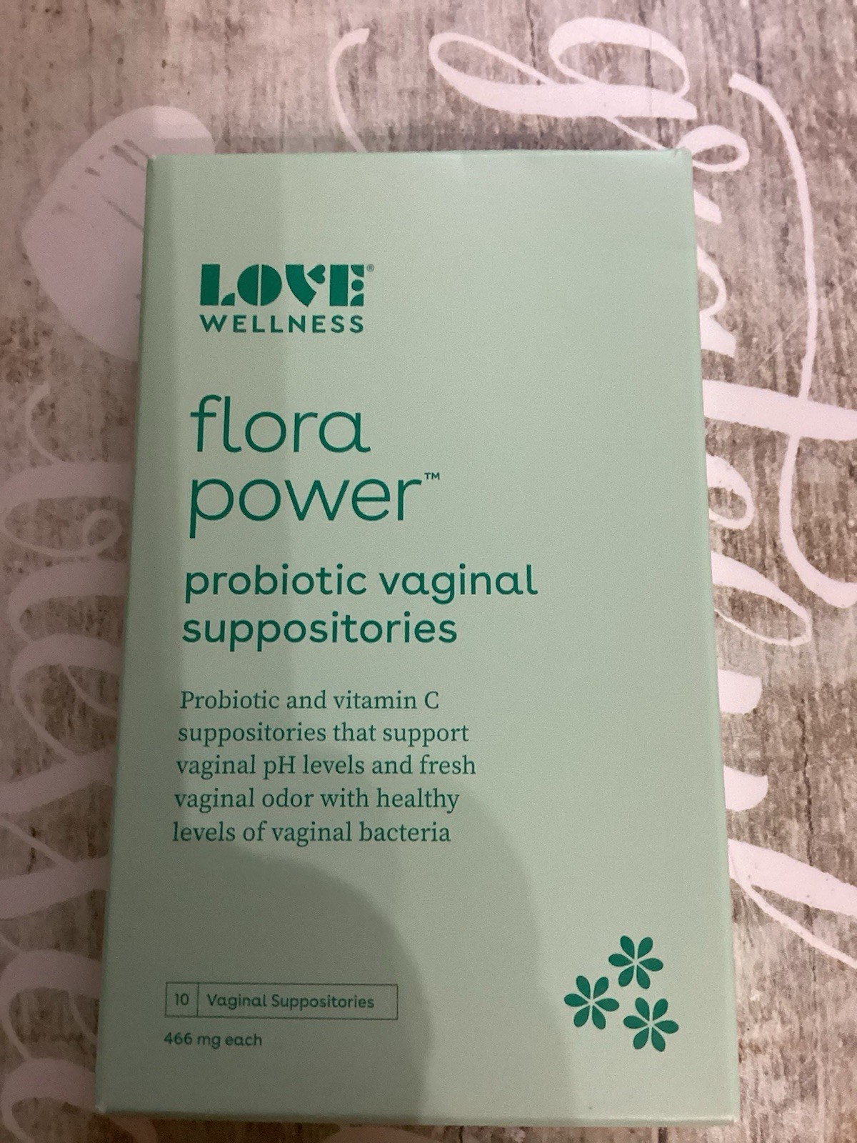 LOVE WELLNESS Flora Power Vaginal Probiotic Suppositories 466 mg