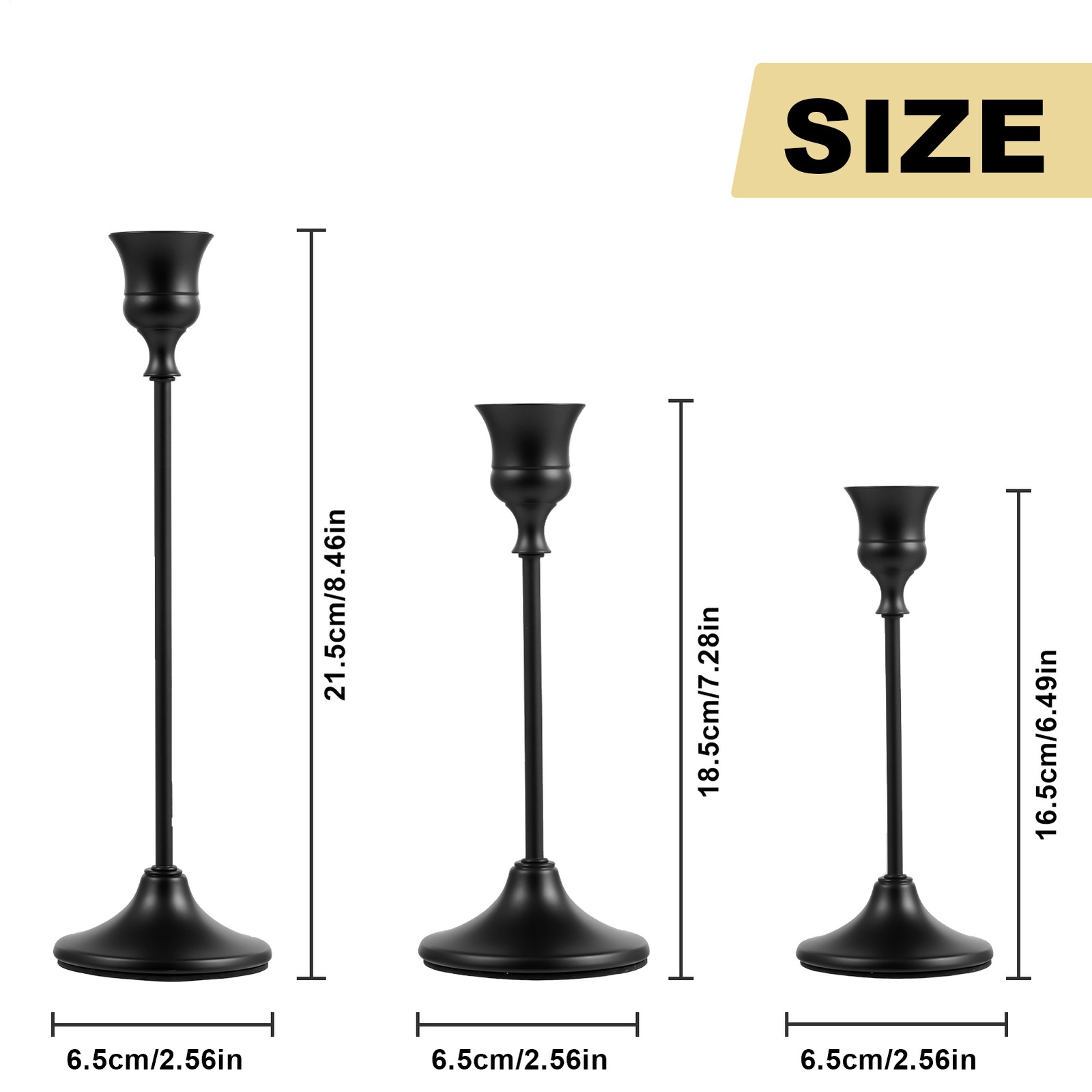 12 Pcs Candlestick Holder Bulks Gold Taper Candle Holder Metal Candlesti...
