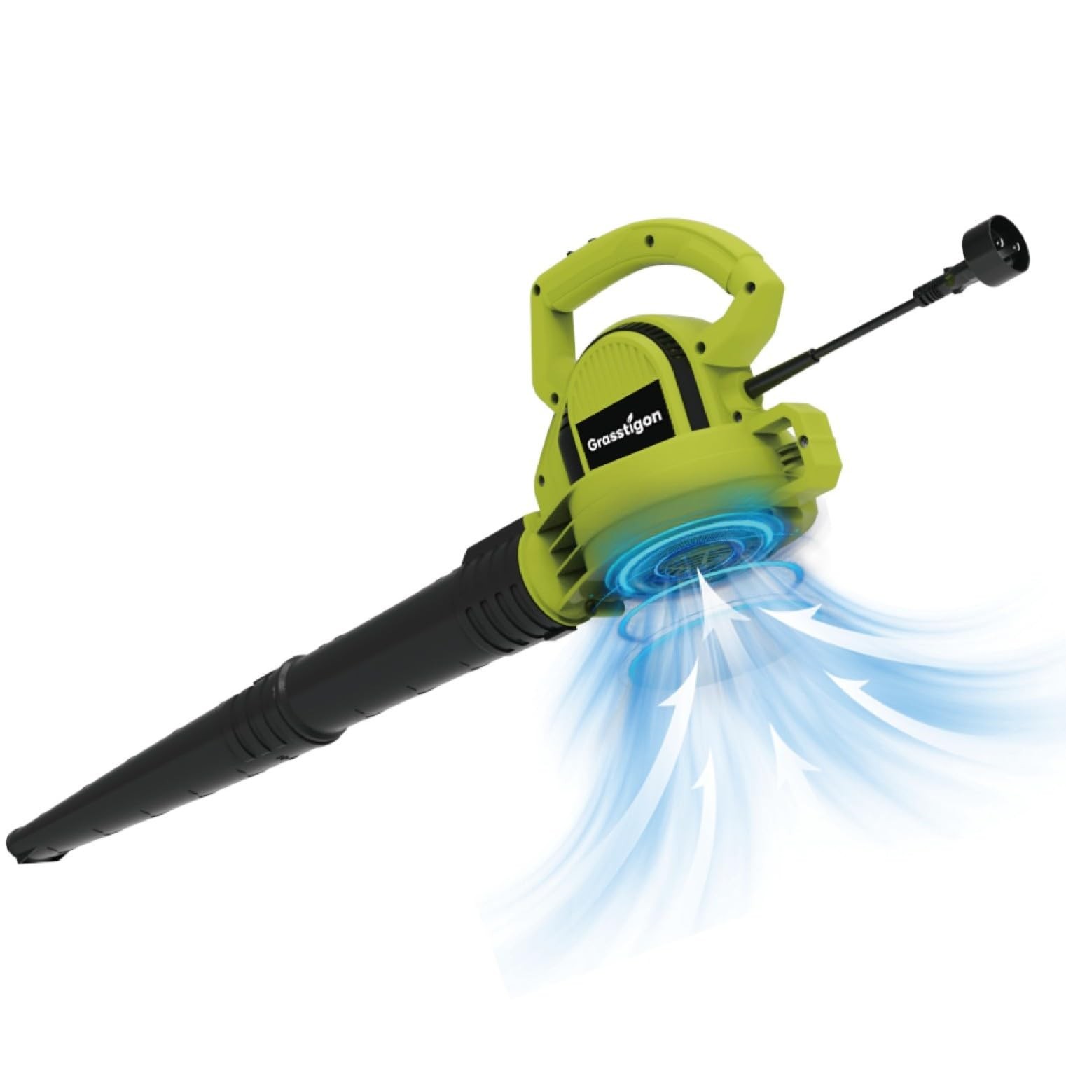 Electric Leaf Blower Corded, 7-Amp, 390CFM/ 210MPH, 2 Speed Modes, Powerful L...