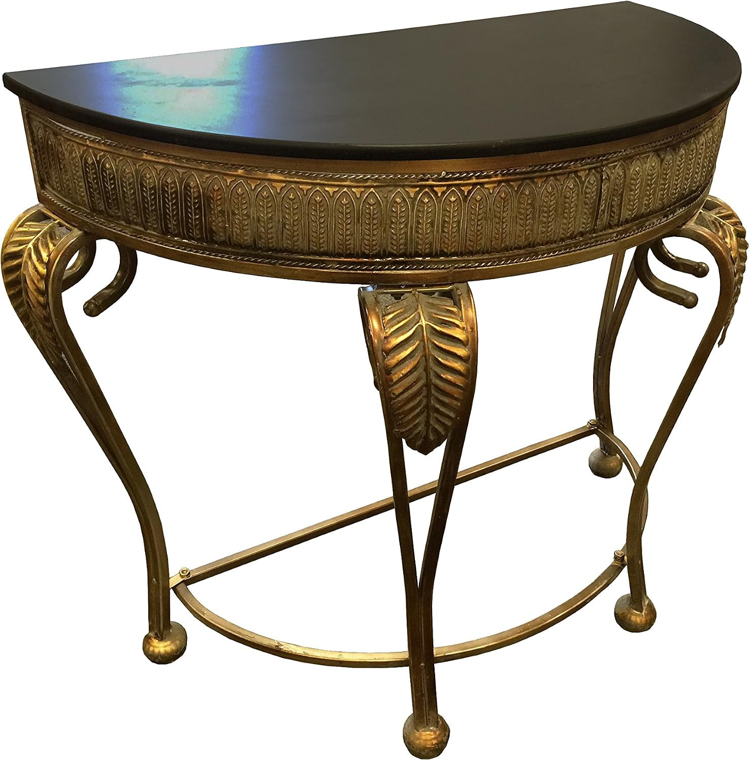 Metal Console Table, 41 by 33-Inch Gold