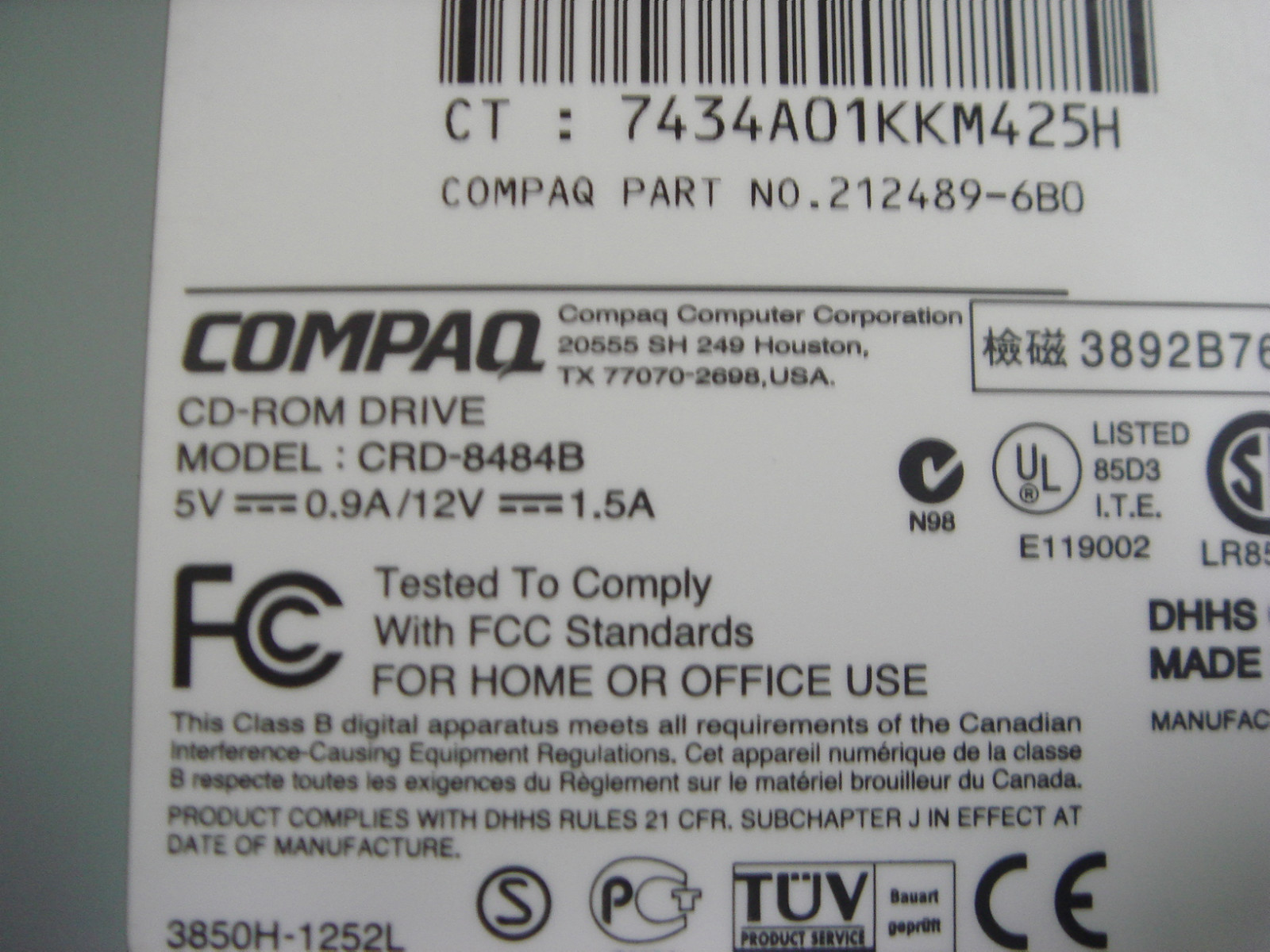 LG / Compaq CRD-8484B Used CD-ROM Drive
