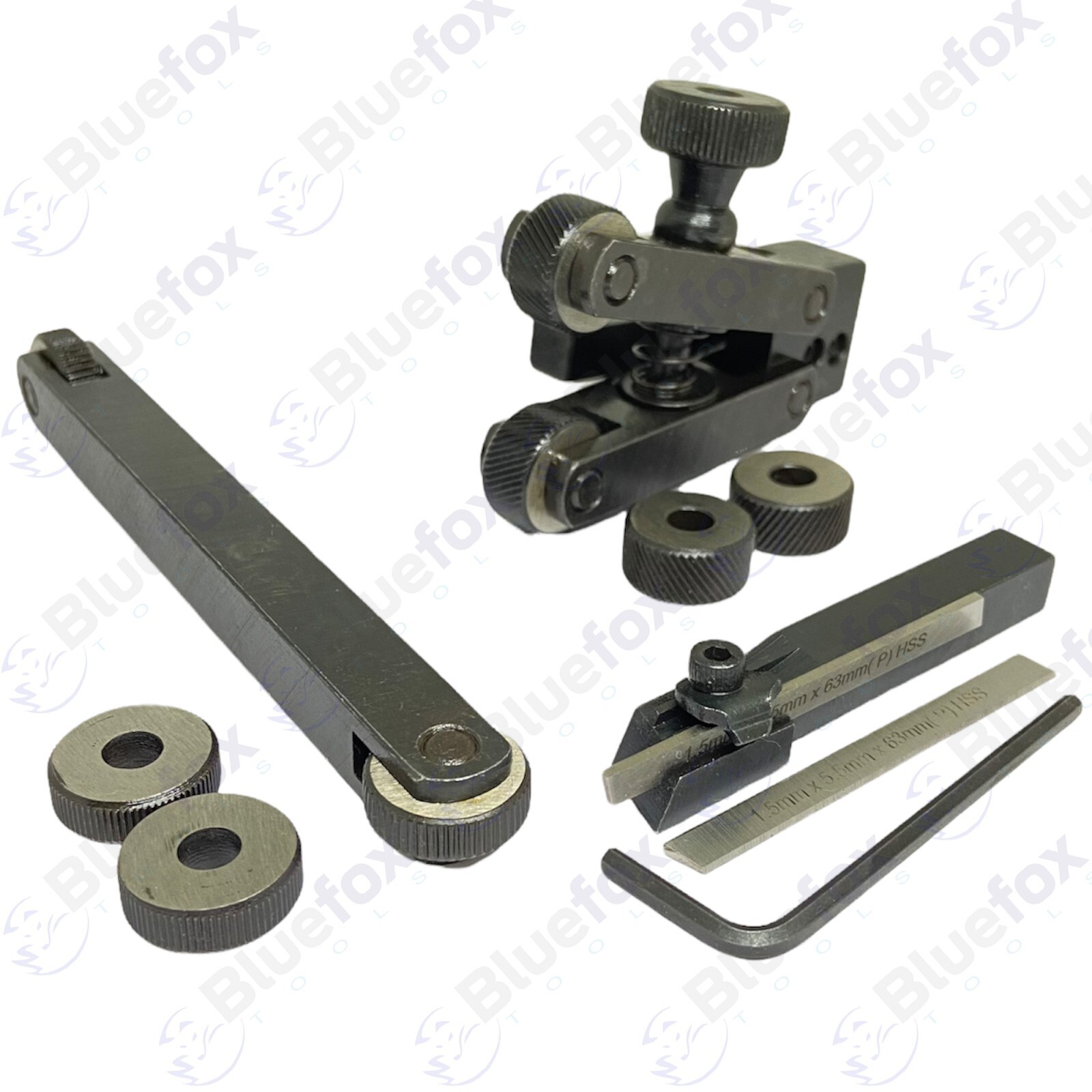 9PC KNURLING AND PARTING TOOL KIT SET BLUEFOX TOOLS NEW