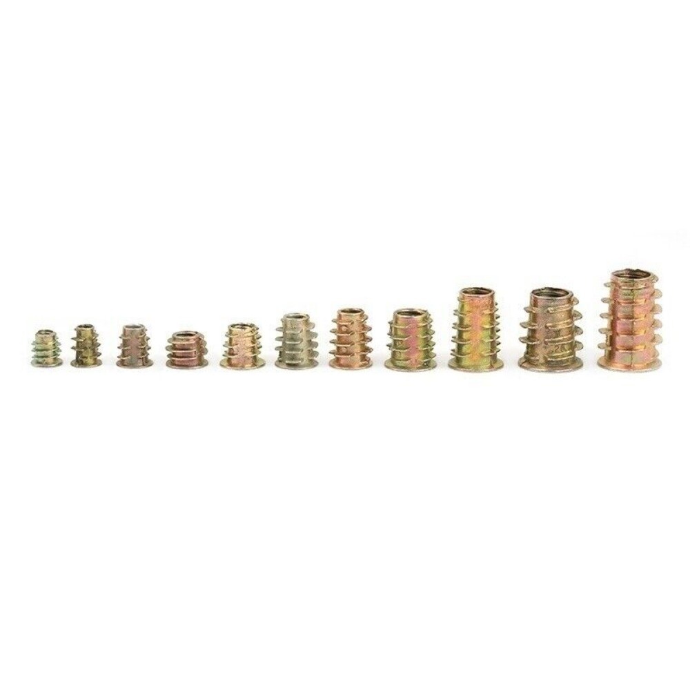 230PCS THREADED HEX DRIVE INSERT FIXING WOOD SCREW INSERTS NUTS M4/M5/M6M8/M10