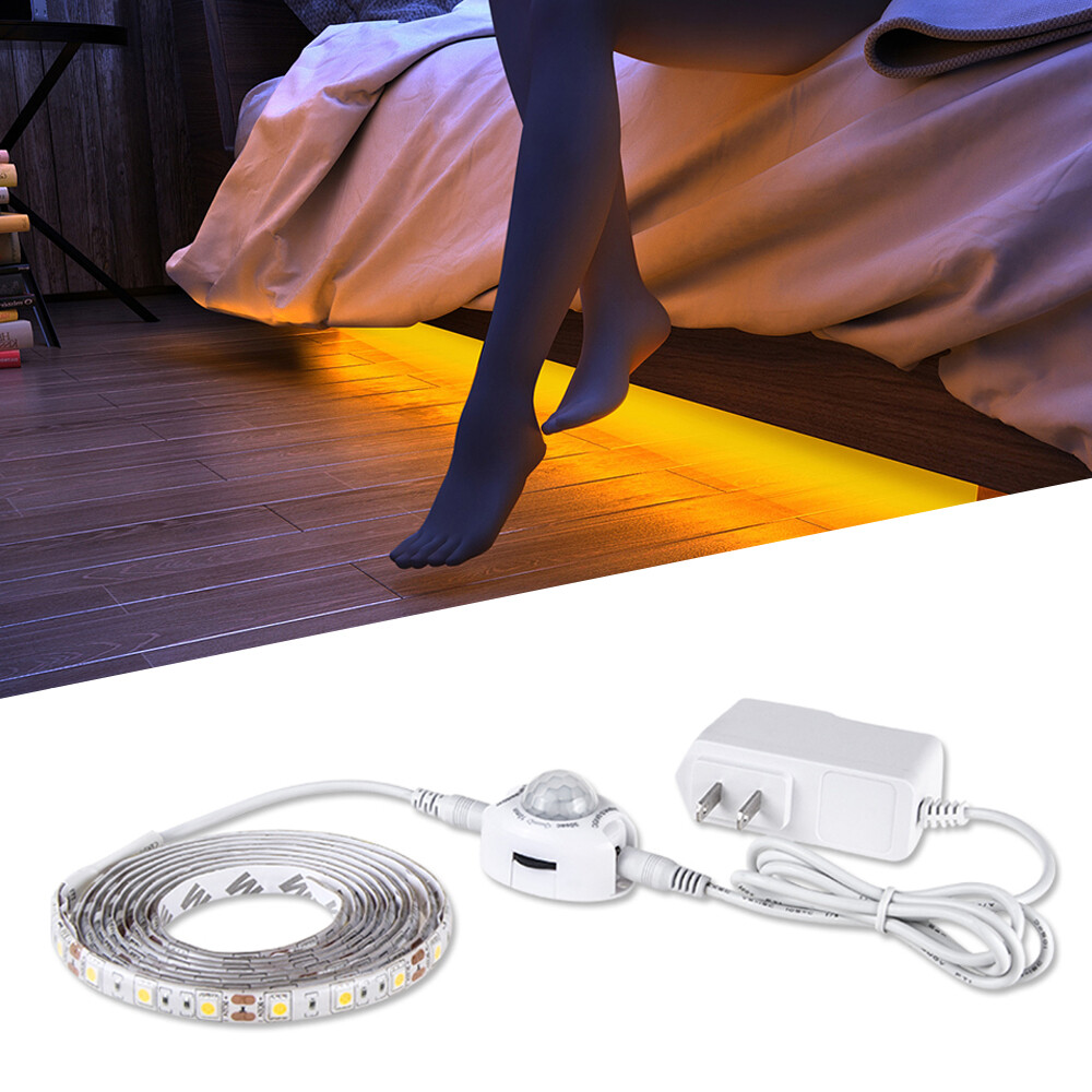 5FT Motion Activated LED Strip Light Waterproof for Cabinet, Kitchen, Stair, Bed
