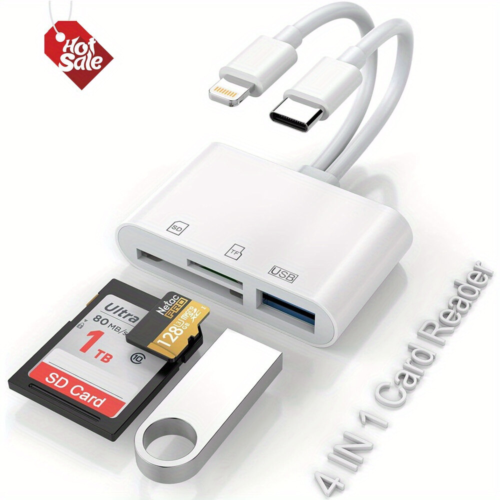 5-in-1 USB3.0 SD/TF Card Reader for iPhone/iPad/Android/PC OTG Adapter plug&play
