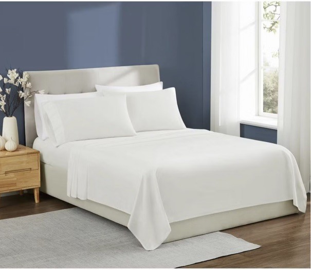 Brooklyn Loom Solid  Cotton Twin XL Sheet Set 100% Cotton WHITE 3 Pc 🔥🔥