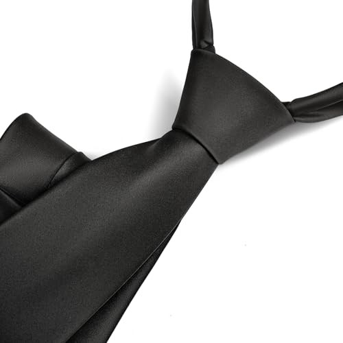 Men Neckties,Solid Color Neckties Texture for Gift Men One Size Black7630