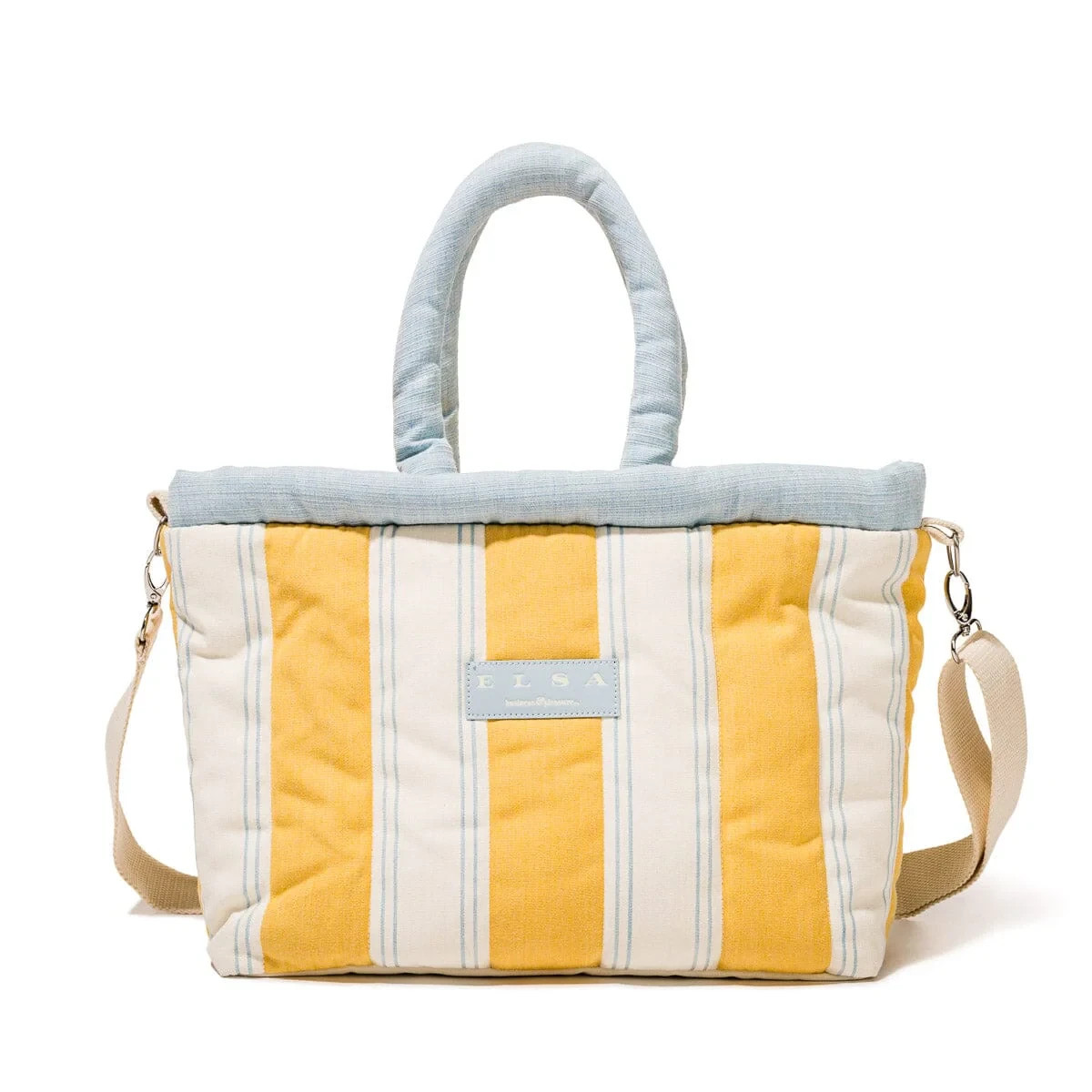 Business & Pleasure - The Cloud Cooler Tote Bag - Tuuli Stripe Yellow + Ice pack