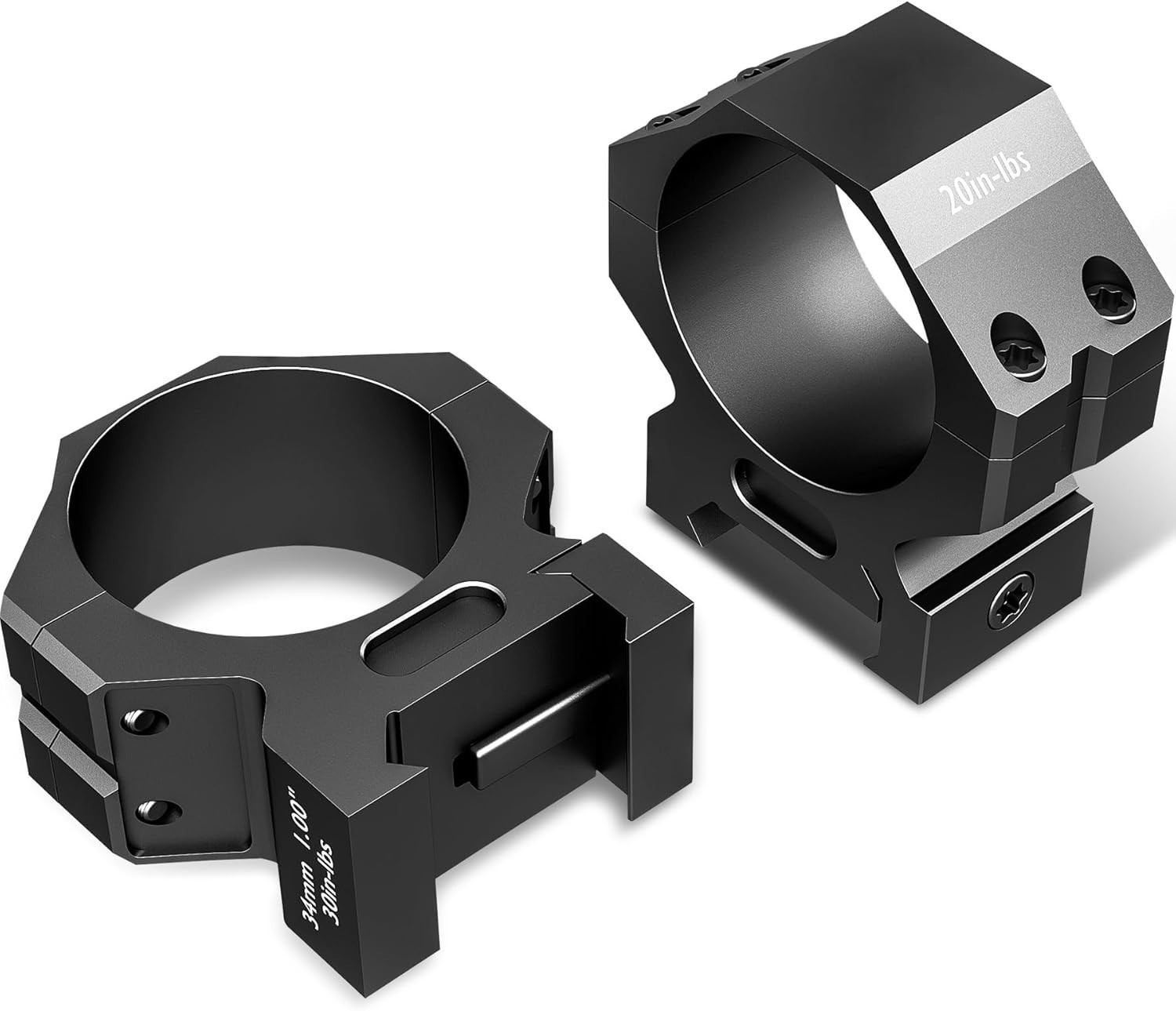 Hiram Scope Rings Set of 2, Rifle Scope Mounts, 7075 Aluminum Alloy Optics Rifle