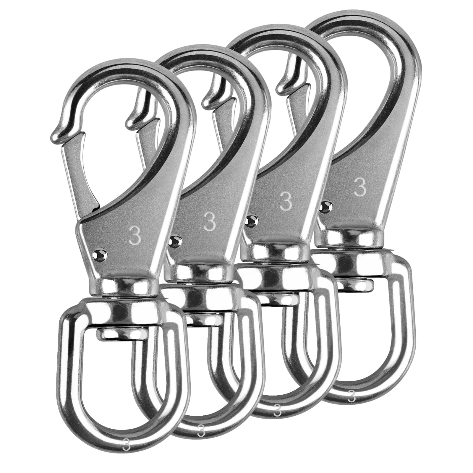 304 Stainless Steel Swivel Snap Hooks, 4 Pack 4.6 Inch Flag Pole Clips, Heavy...