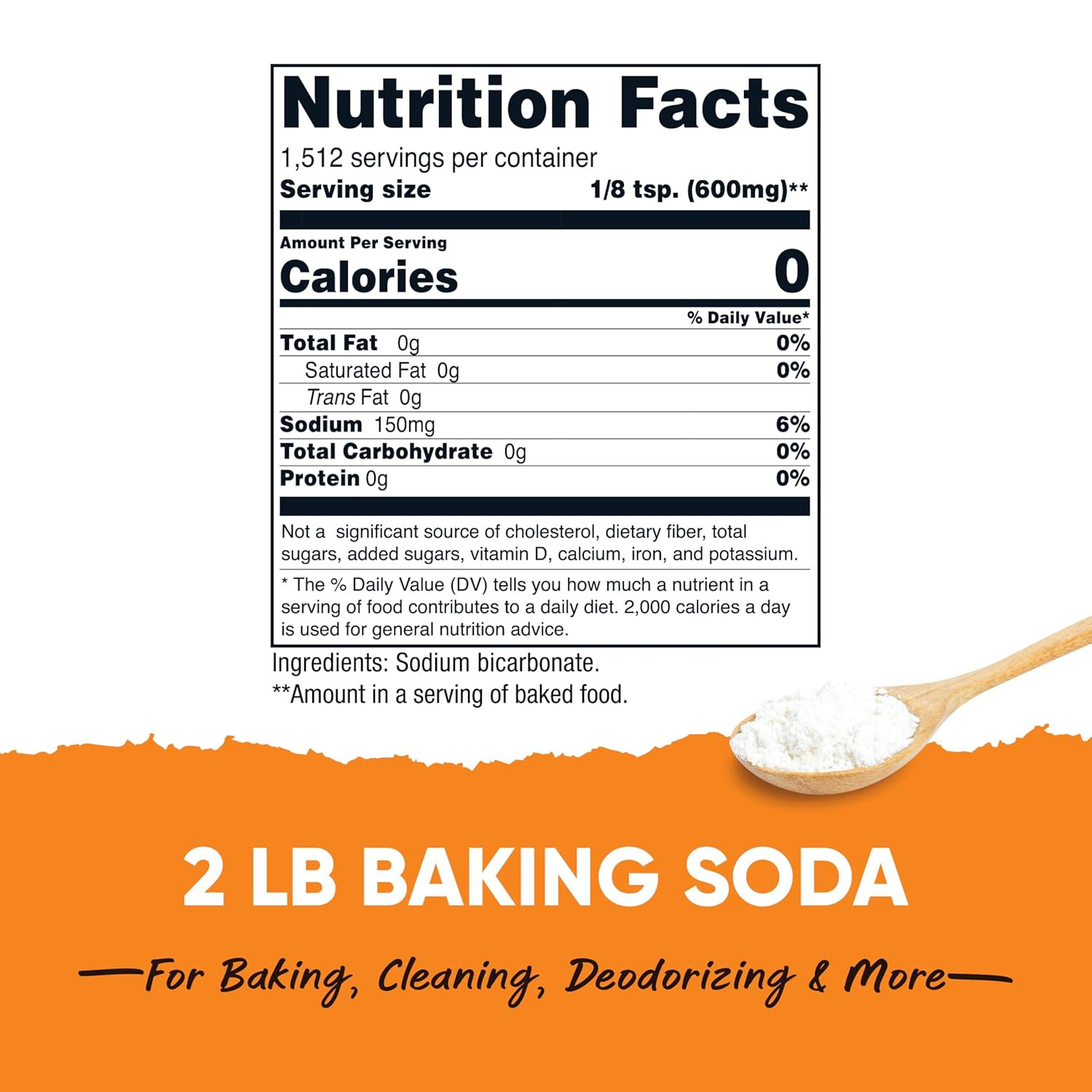 Baking Soda (2 LBS) - for Baking, Cleaning, Deodorizing, and More (Pa