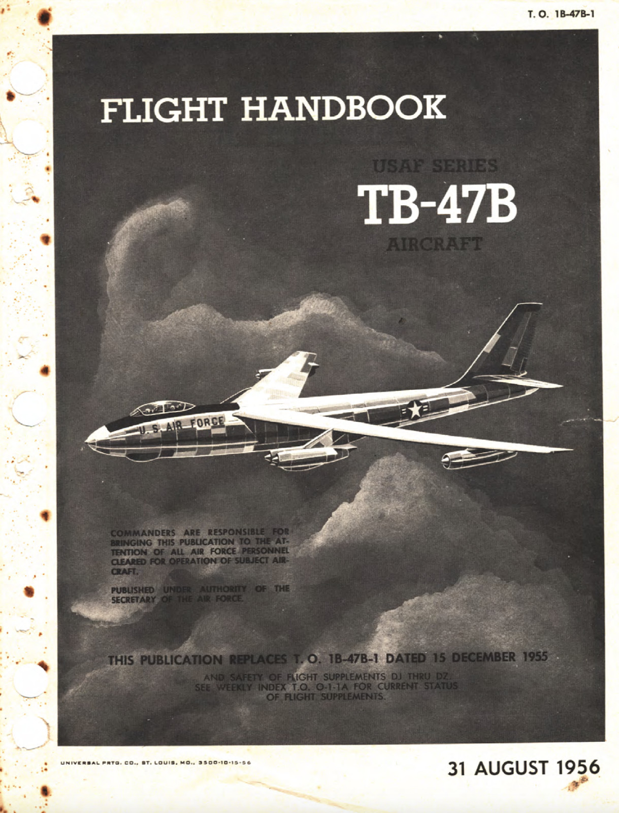 778 Page U.S. 1956 B-47 TB-47 Stratojet TO 1B-47B-1 Flight Handbook Manual on CD