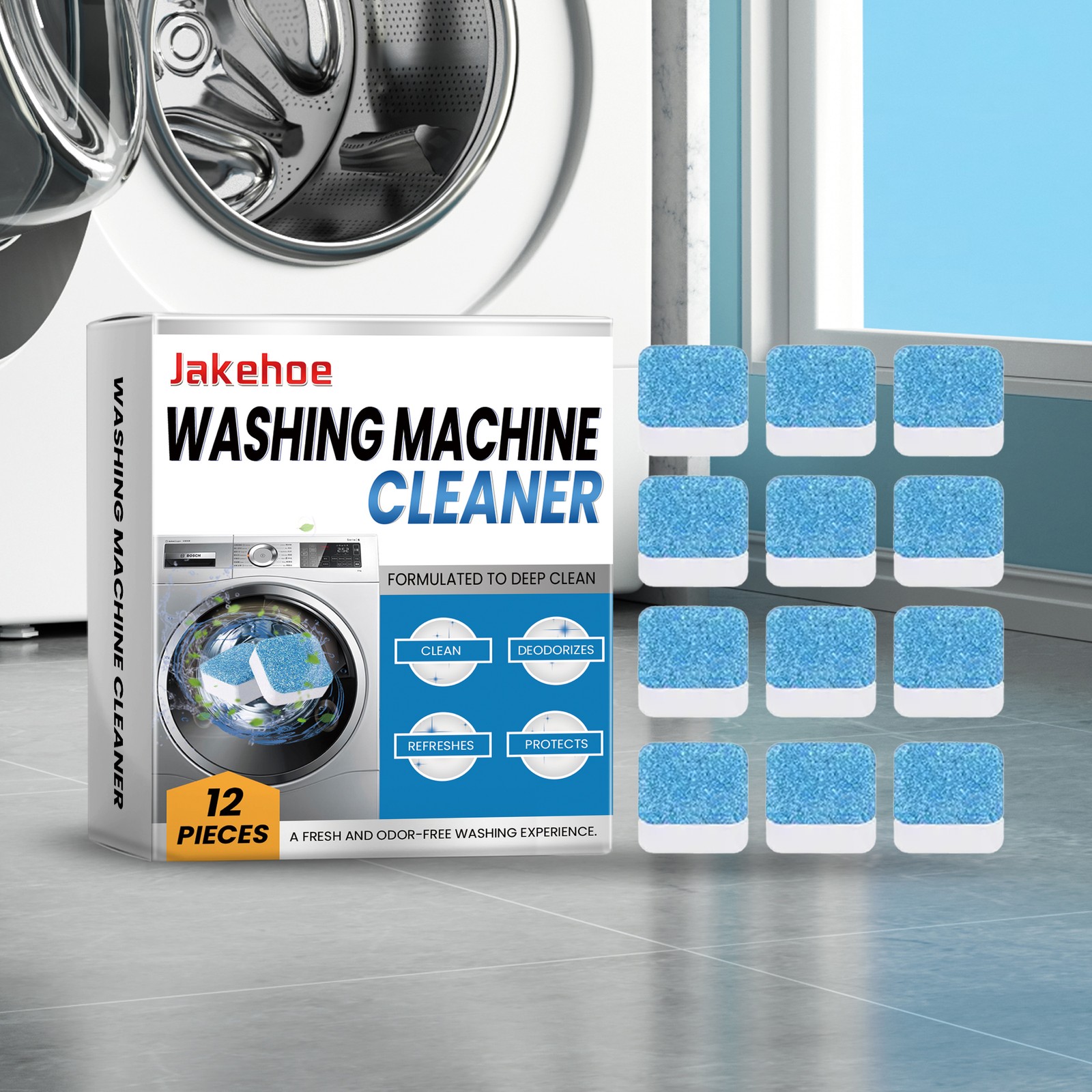 Washer Machine Cleaner Tablets, Deodorizer & Descaler  for Front Load Washers