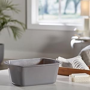 Wash Basin, Plastic, Rectangle, 7 qt, 1 Count