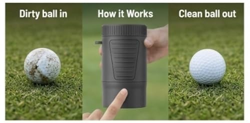 Wash-E Electric Golf Ball Cleaner – Portable Motorized Washer, USB-C