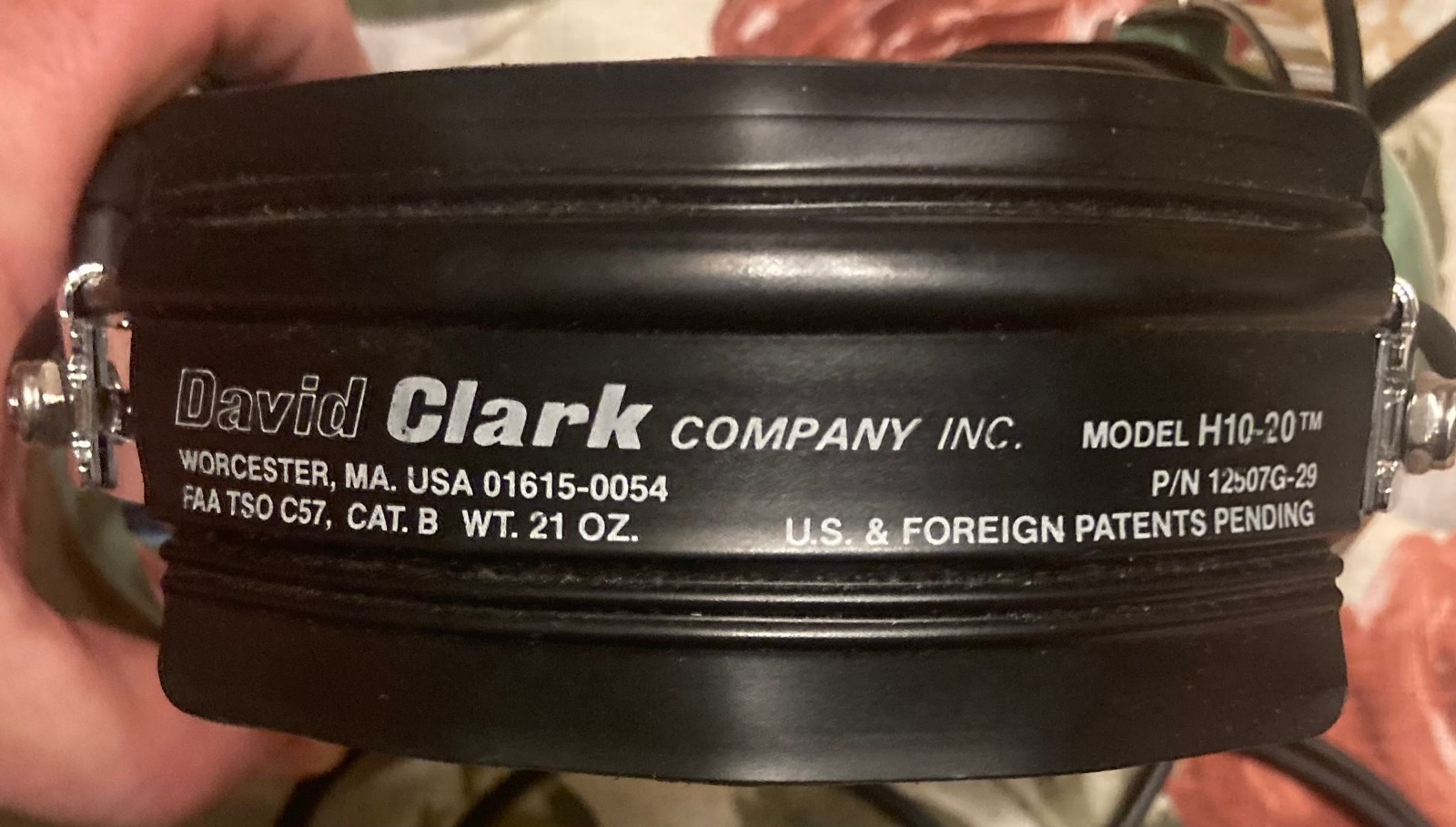 Dave Clark H10-20 Aviation Headset w/ M-7A Microphone Untested