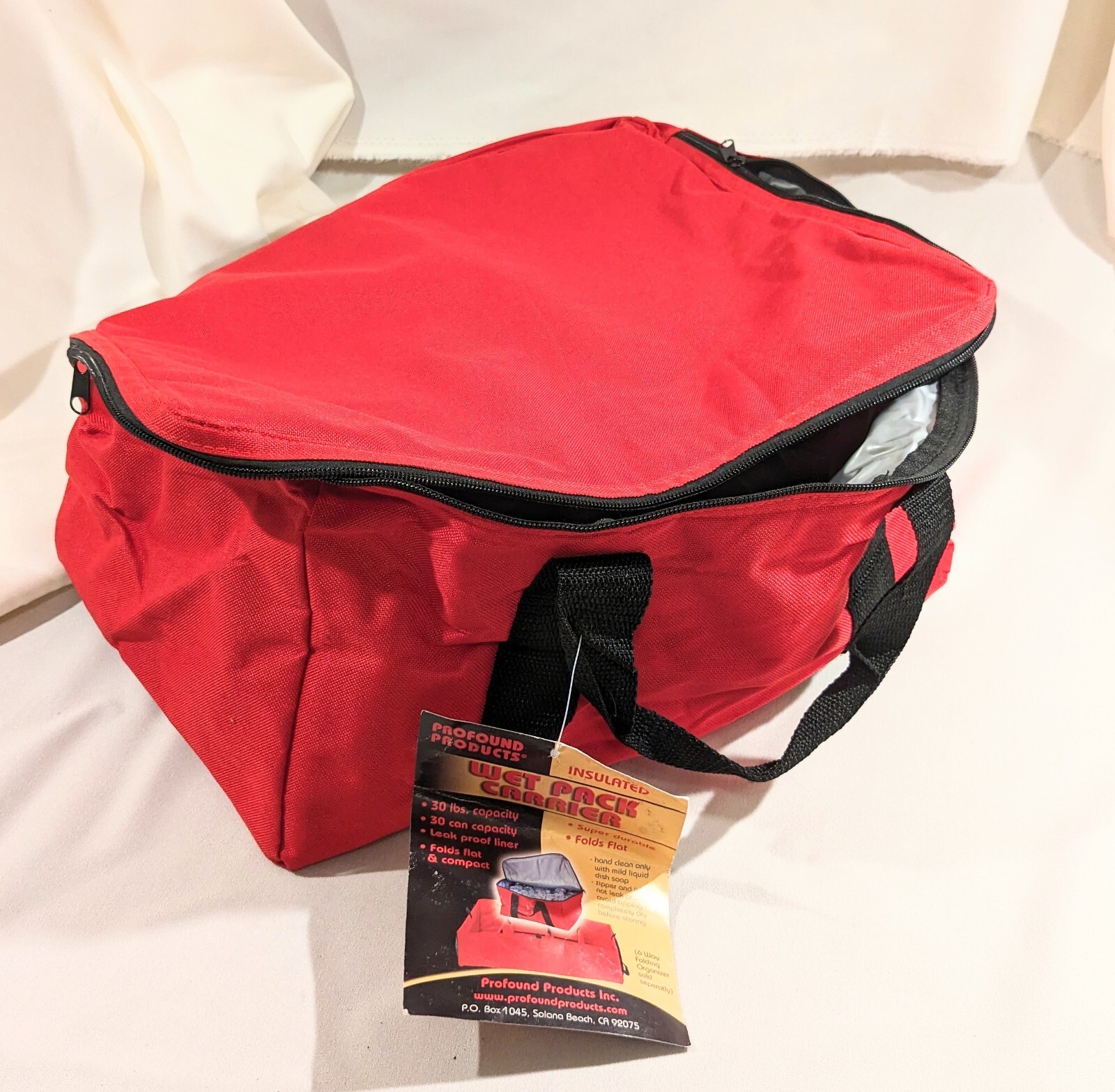 Wet Pack Carrier Red Carrying Tote Beverages Profound Products New Open Package
