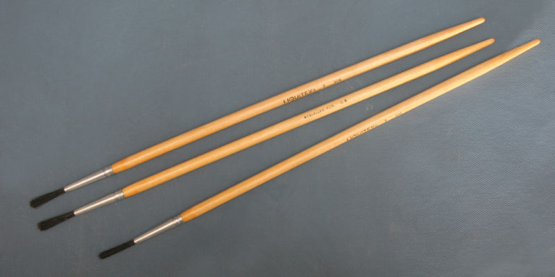 #2 Marking Brush, BOX of 12 Brushes Black China Bristle, long handle