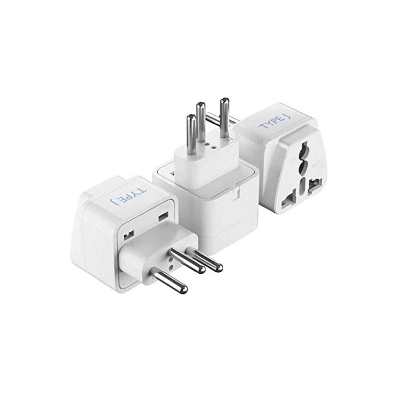 Switzerland Travel Plug Adapter (Type J) - 3 Pack [Grounded & Universal] (GP-...