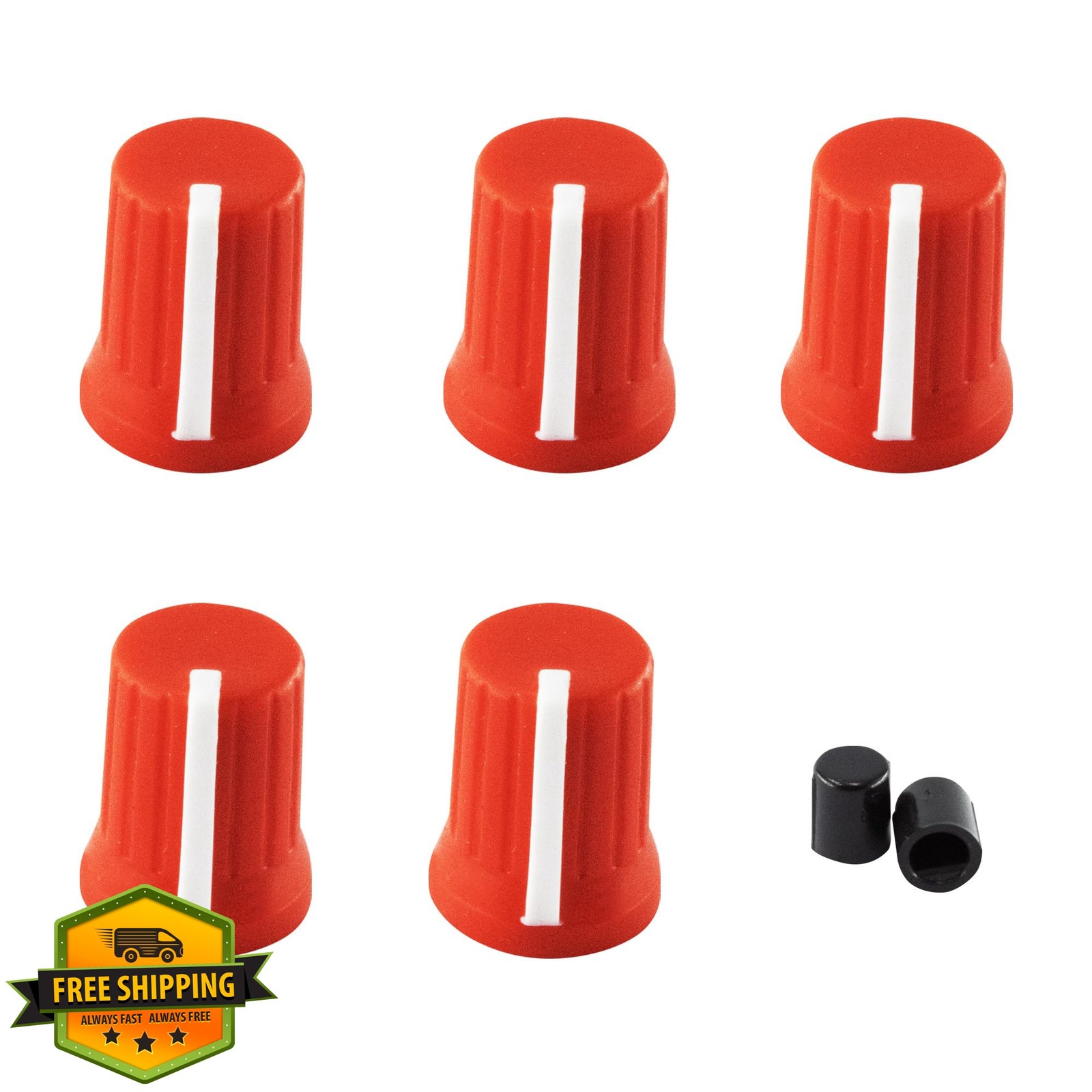 AUXBC 15x19mm Red DJ Mixer Knobs 5pcs