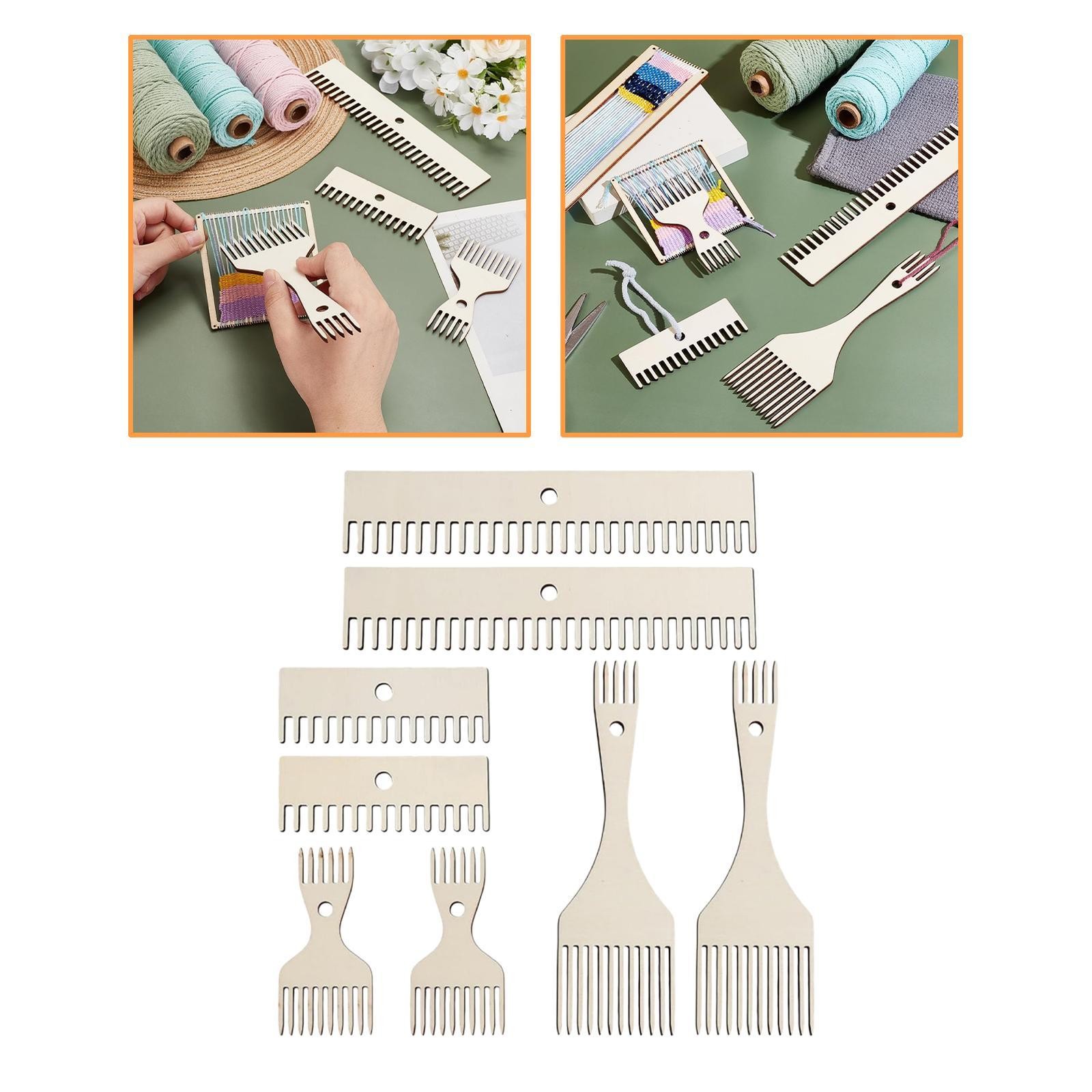 Wood Weaving Loom Comb Kit Braided Tools Double Ended Versatile DIY Weave Tools