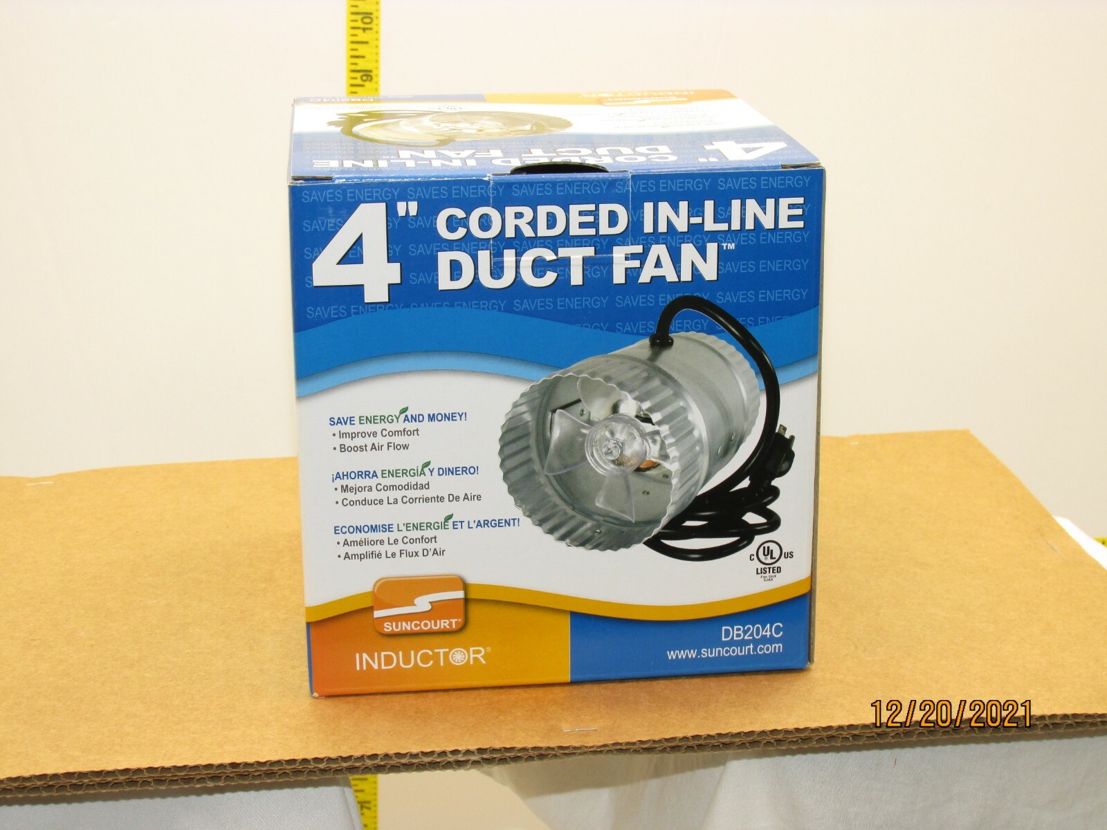 The listing is for:(1)Suncourt Inductor 4 in. Corded In-Line Duct Fan