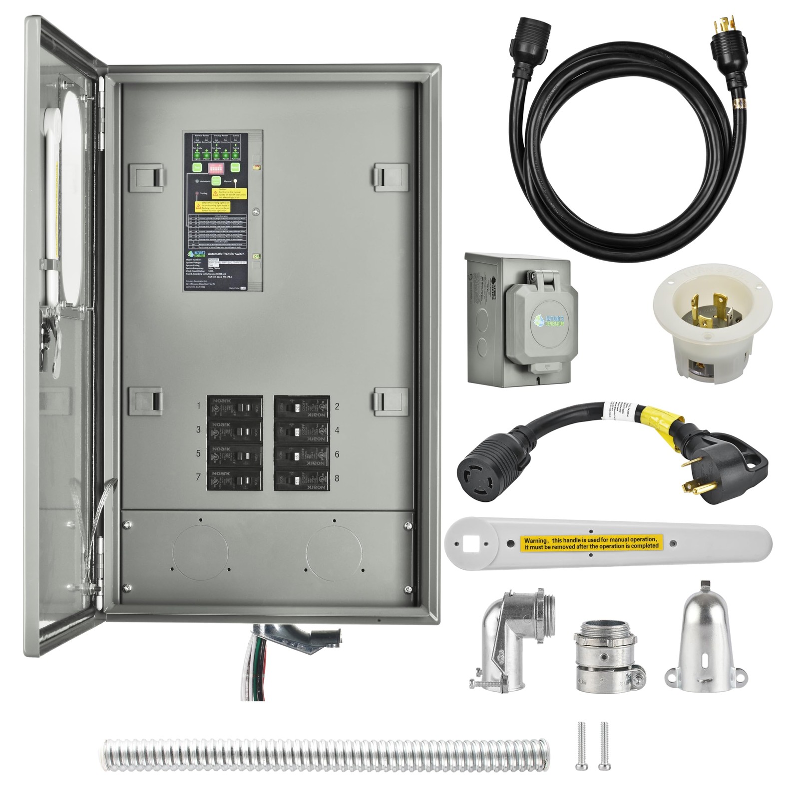 Nature's Generator Pre-Wired 120V/240V 30A 8 Circuits Automatic Transfer Switch