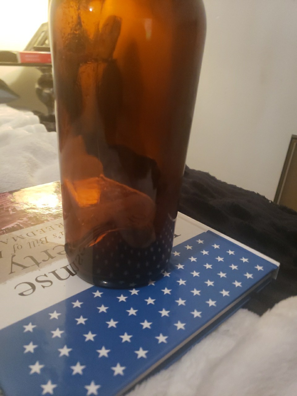 Amber Glass Liquor Bottle
