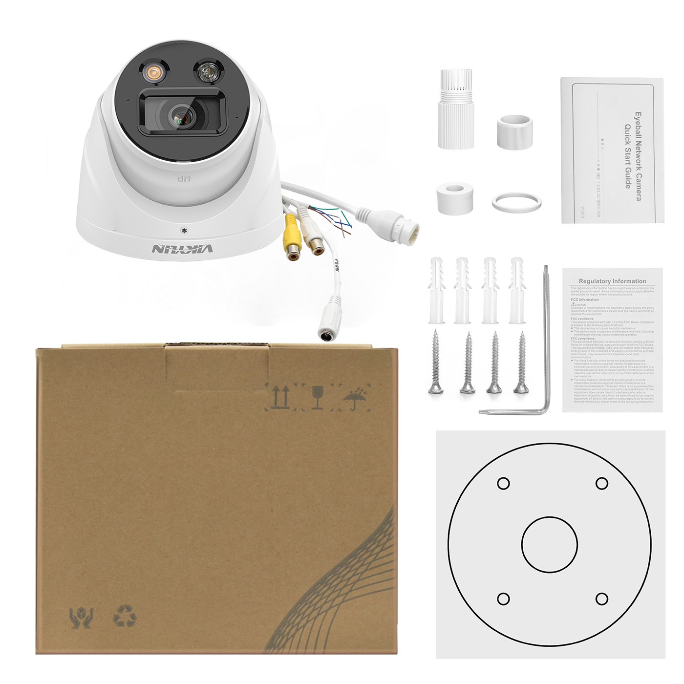Vikylin 8MP Dual Light Eyeball IP Camera Red Blue Active Deterrence Mic Speaker