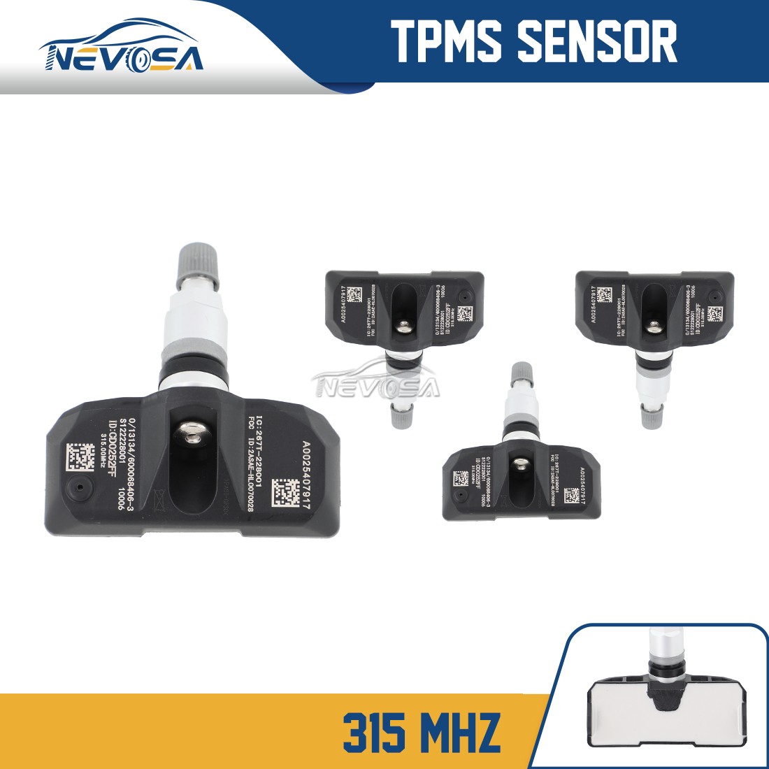 4PCS TPMS Tire Pressure Sensor A0025407917 315MHz For Mercedes-Benz CL E M R S