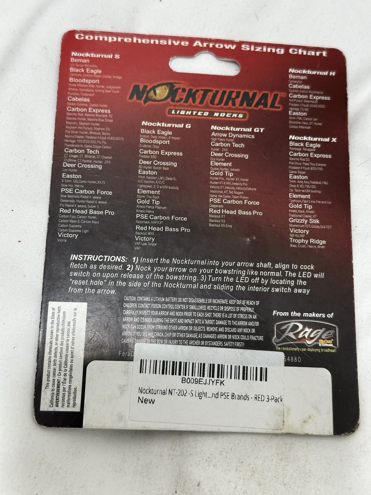 Mockturnal Lighted Nocks Red Size Small
