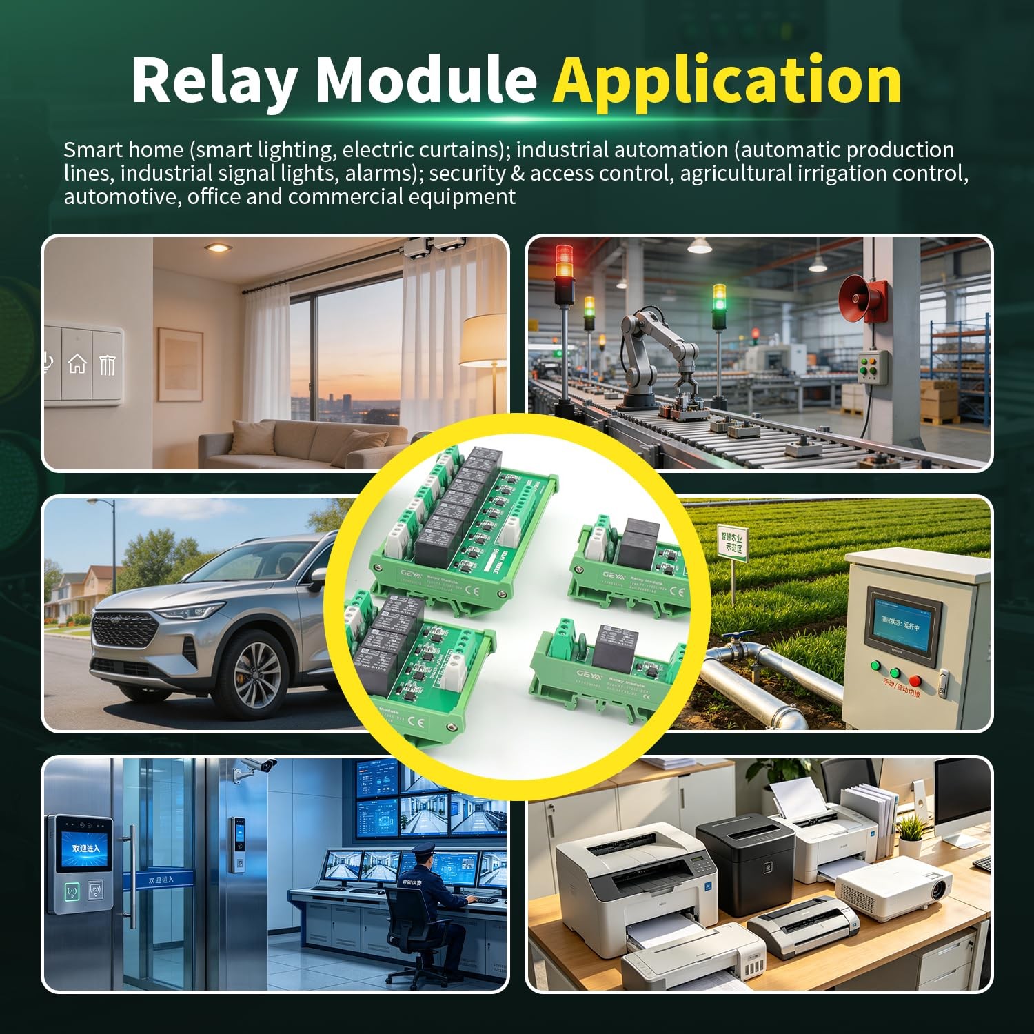 GAEYAELE 2 Channel Relay Module AC/DC 24V Interface 24VACDC, 2