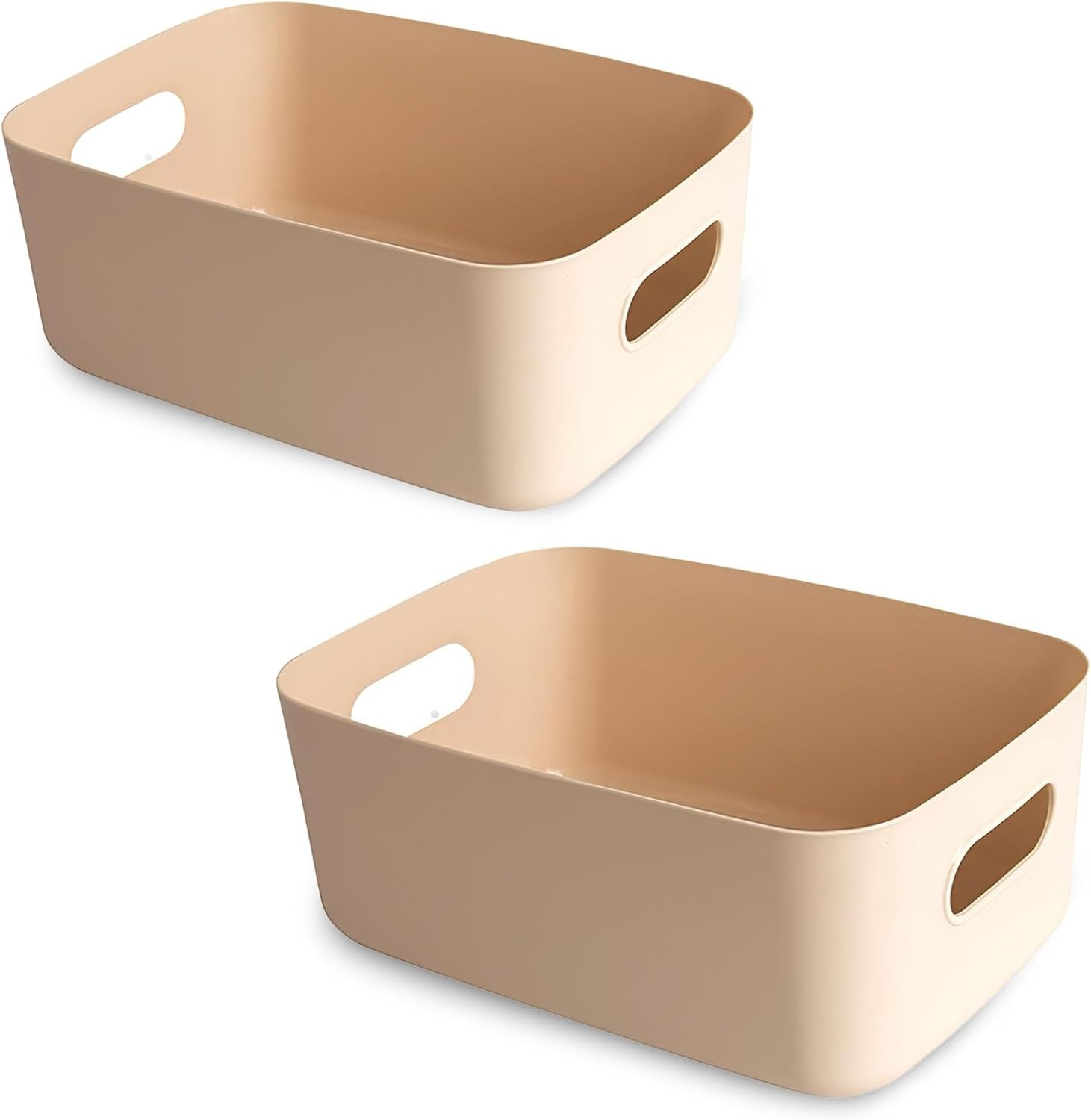2-Pack Plastic Storage Bins, Small Storage Baskets, Organizers for Home &