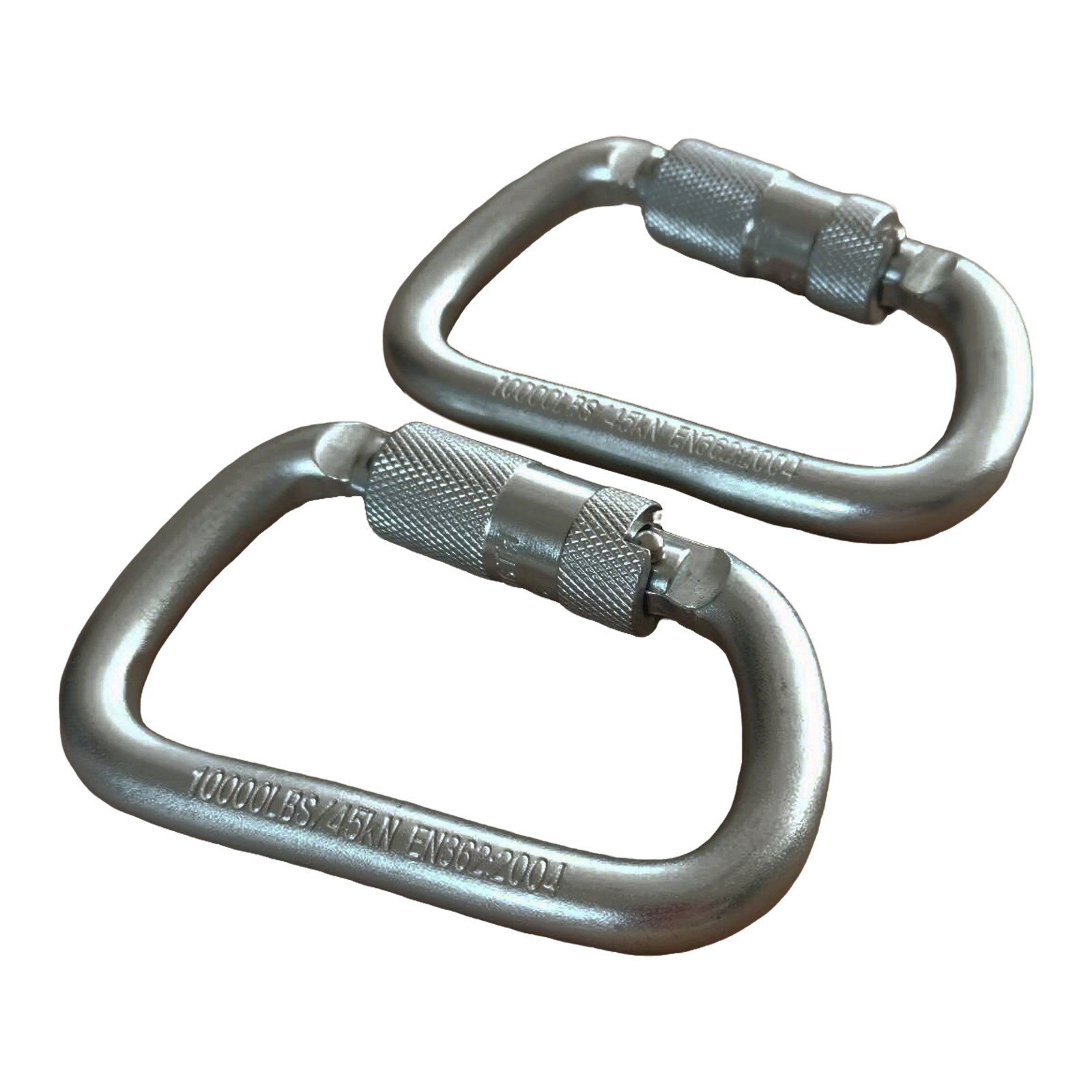 2*Heavy Duty Rock Climbing Carabiners, 45KN Alloy Steel Auto-lock Main Carabiner