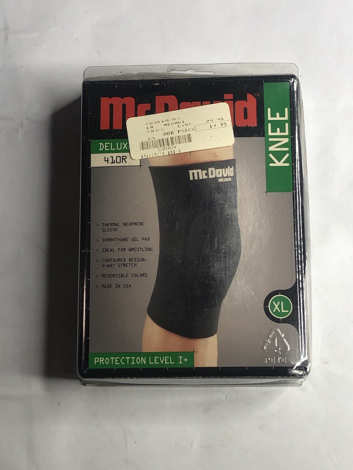 McDavid Knee Support Sleeve Black 410R X-Large Measures Around Knee 17”- 20” NEW