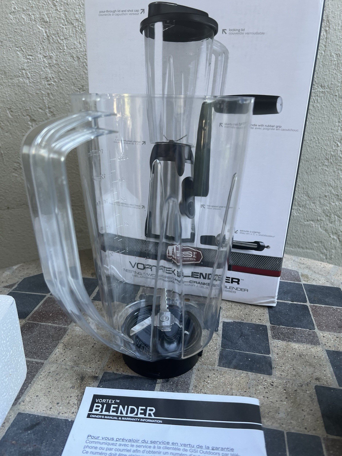 GSI Outdoors Vortex Blender hand crank 1.5L Camping RV Light Use