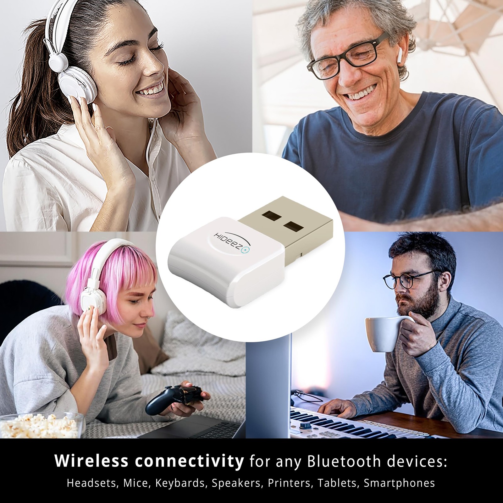 USB Bluetooth Adapter Low Energy Long Range for PC Mac Linux ChromeOS Raspberry